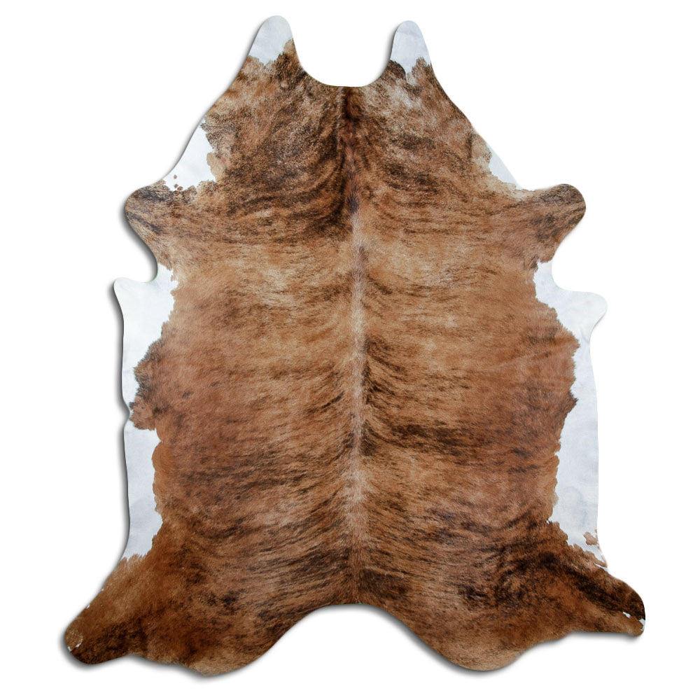 Exotisch gestromtes Kuhfell, ca. 250 × 220 cm, von oben fotografiert: genau das Fell, das Sie erhalten