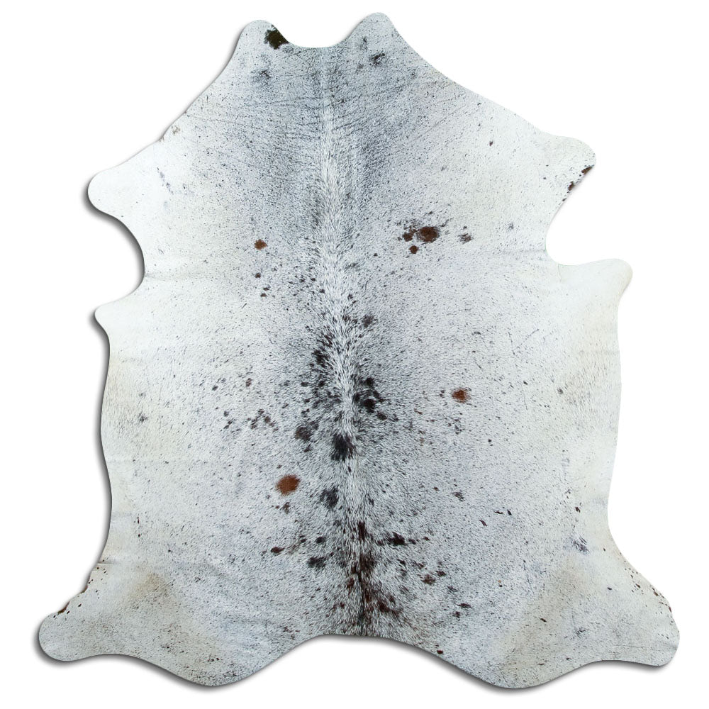 Salt & Pepper Kuhfell, ca. 170 × 170 cm, von oben fotografiert: genau das Fell, das Sie erhalten