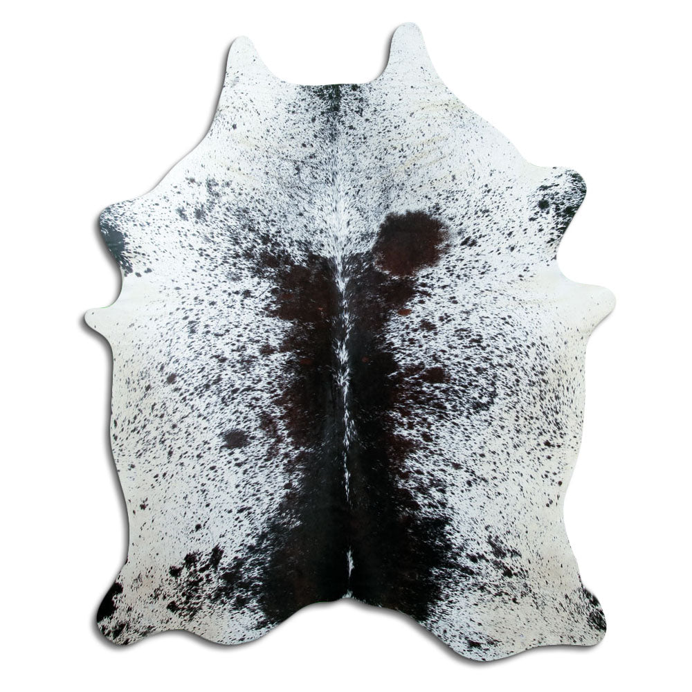 Salt & Pepper Kuhfell, ca. 210 × 170 cm, von oben fotografiert: genau das Fell, das Sie erhalten