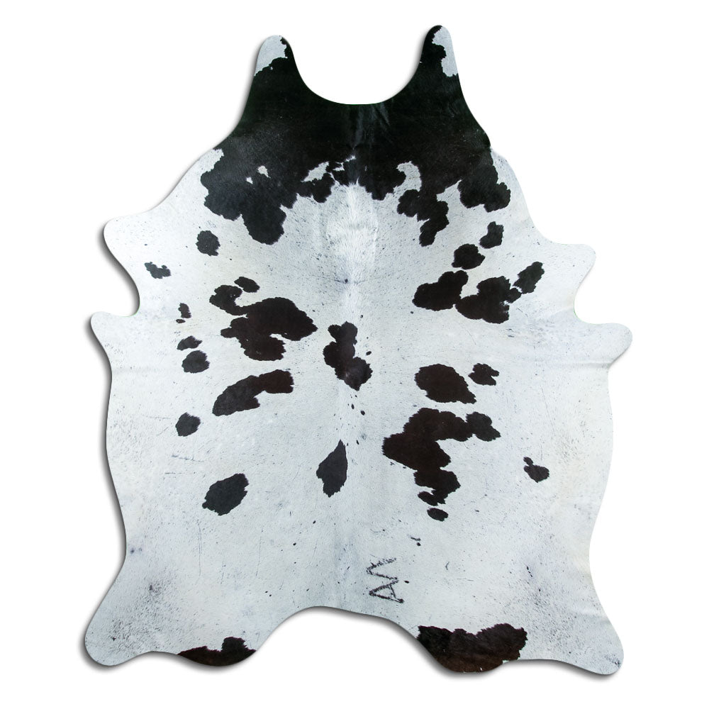 Salt & Pepper Kuhfell, ca. 210 × 180 cm, von oben fotografiert: genau das Fell, das Sie erhalten