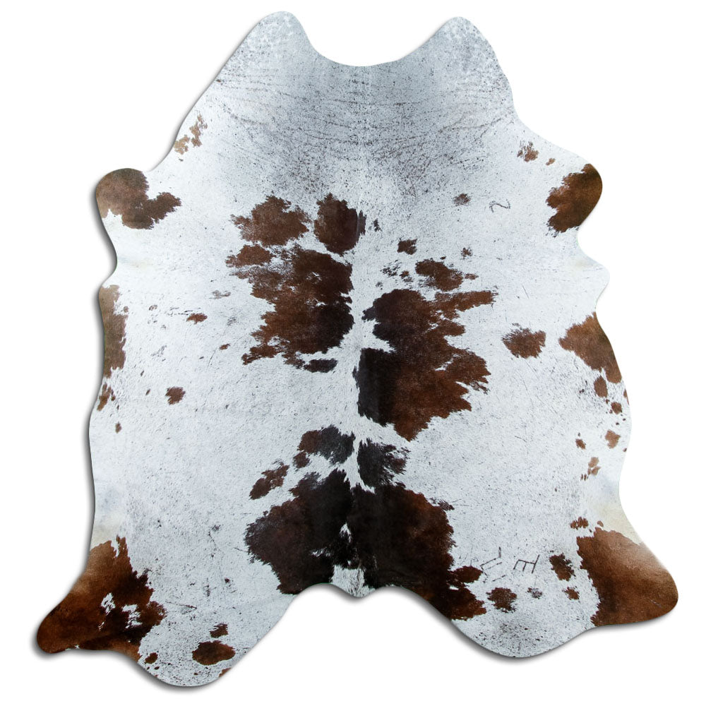 Salt & Pepper Kuhfell, ca. 190 × 180 cm, von oben fotografiert: genau das Fell, das Sie erhalten