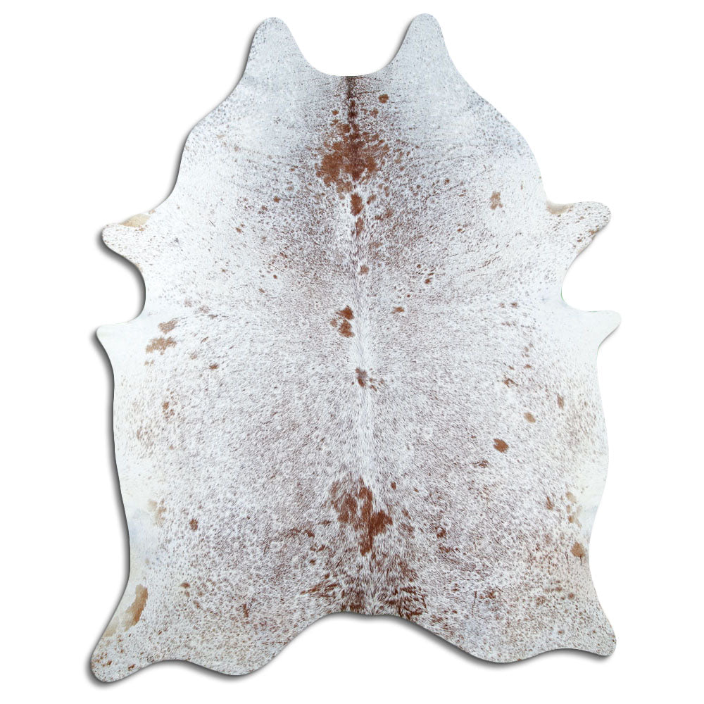 Salt & Pepper Kuhfell, ca. 230 × 180 cm, von oben fotografiert: genau das Fell, das Sie erhalten