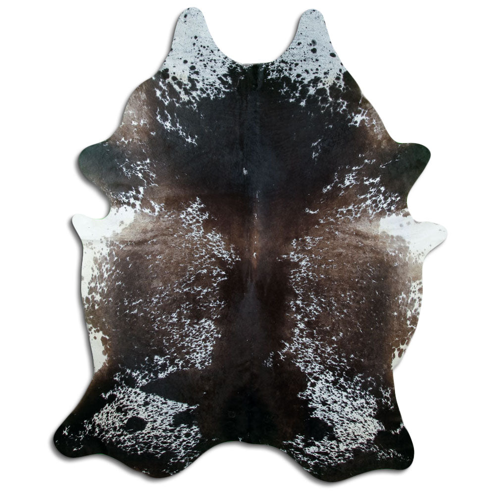 Salt & Pepper Kuhfell, ca. 230 × 180 cm, von oben fotografiert: genau das Fell, das Sie erhalten