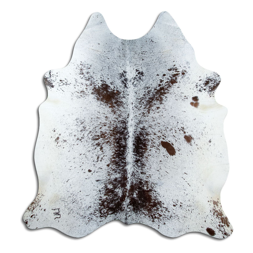 Salt & Pepper Kuhfell, ca. 210 × 190 cm, von oben fotografiert: genau das Fell, das Sie erhalten