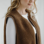 Merino Weste Pearl Dunkelbraun