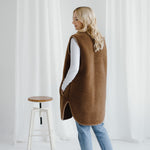 Merino Weste Pearl Dunkelbraun