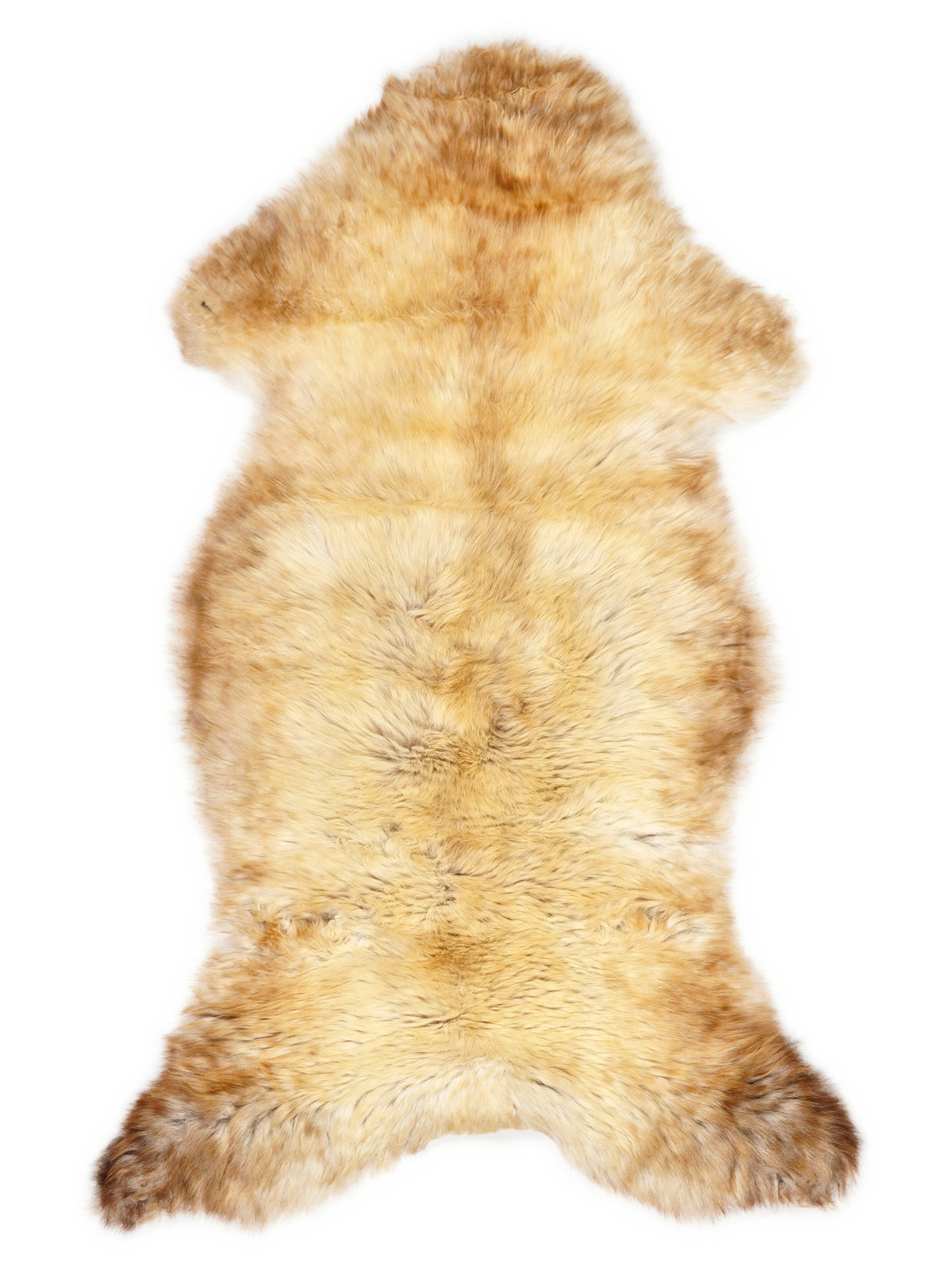 Mehrfarbiges britisches Lammfell, ca. 110 × 55 cm, von oben fotografiert: genau das Fell, das Sie erhalten
