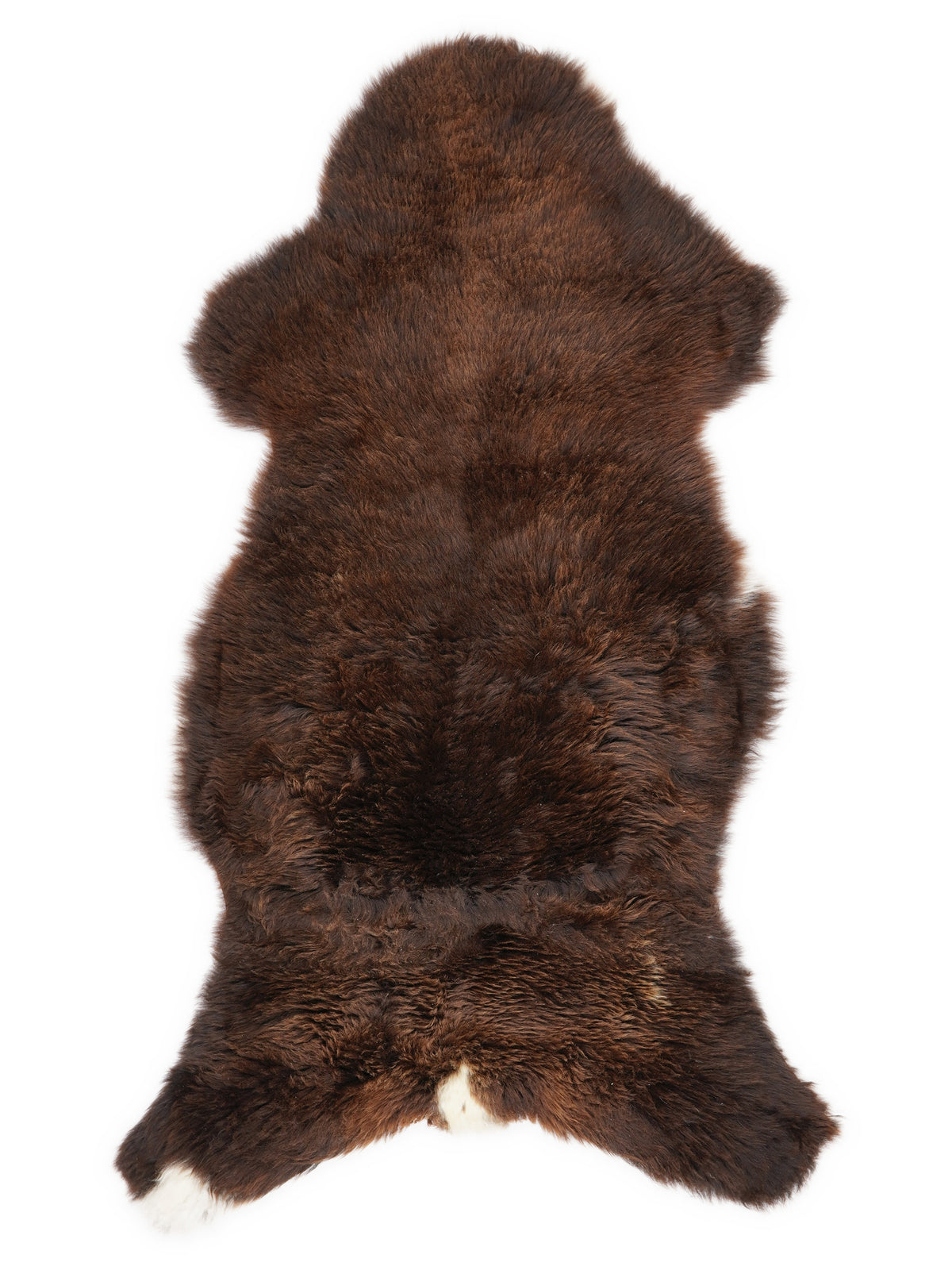 Braunes Lammfell, ca. 110 × 55 cm, von oben fotografiert: genau das Fell, das Sie erhalten