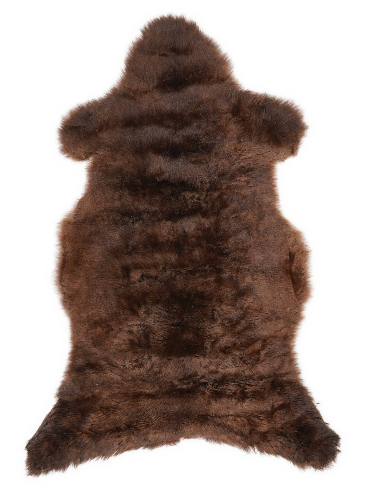 Braunes Lammfell, ca. 105 × 55 cm, von oben fotografiert: genau das Fell, das Sie erhalten
