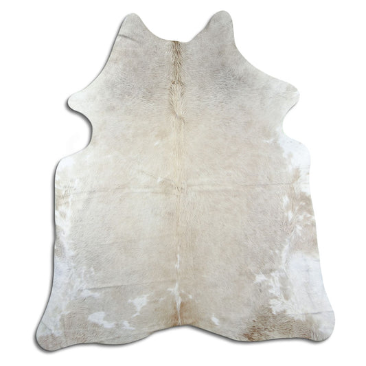 Champagnerfarbenes Kuhfell, ca. 200 × 170 cm, von oben fotografiert: genau das Fell, das Sie erhalten