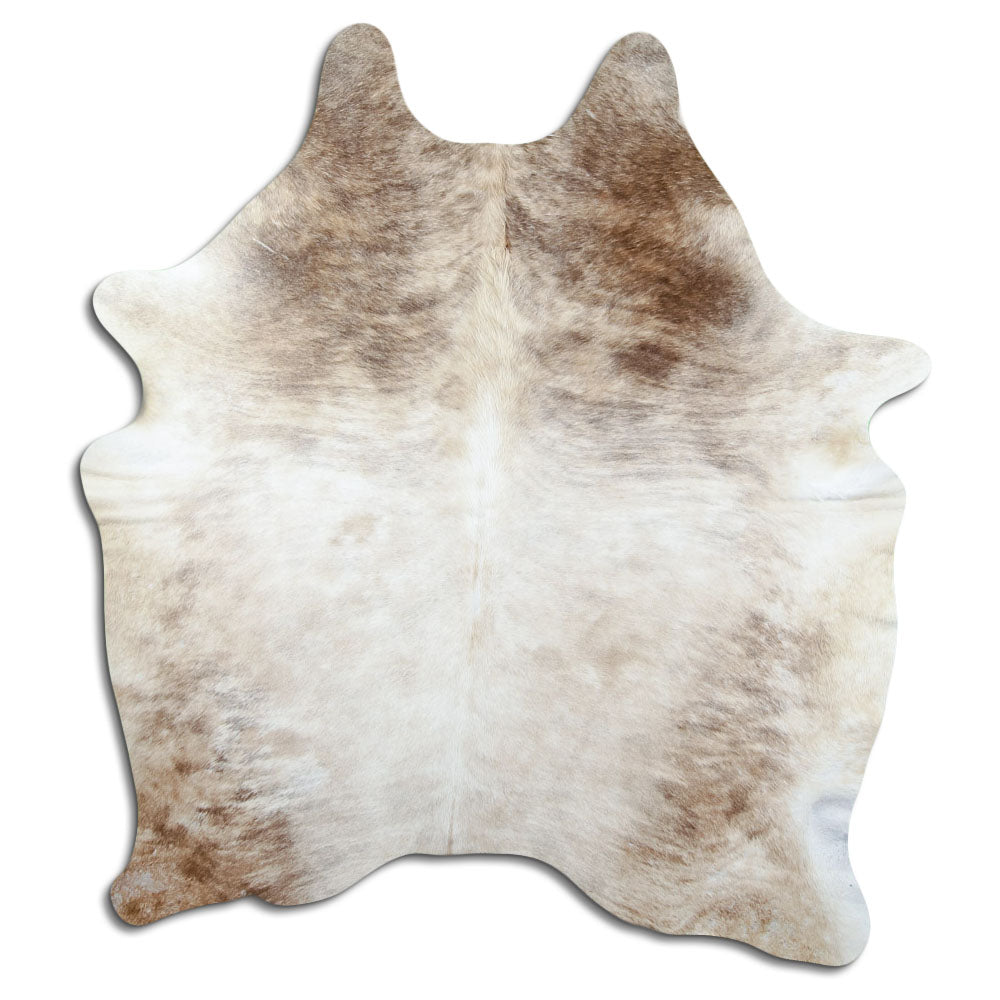 Champagnerfarbenes Kuhfell, ca. 200 × 160 cm, von oben fotografiert: genau das Fell, das Sie erhalten