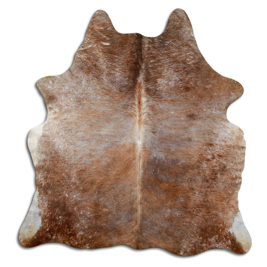 Exotisch gestromtes Kuhfell, ca. 180 × 170 cm, von oben fotografiert: genau das Fell, das Sie erhalten