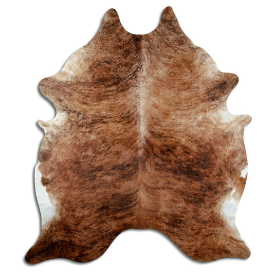 Exotisch gestromtes Kuhfell, ca. 230 × 200 cm, von oben fotografiert: genau das Fell, das Sie erhalten
