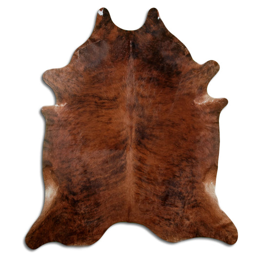 Exotisch gestromtes Kuhfell, ca. 220 × 190 cm, von oben fotografiert: genau das Fell, das Sie erhalten