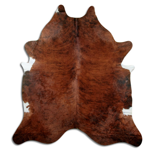 Exotisch gestromtes Kuhfell, ca. 210 × 190 cm, von oben fotografiert: genau das Fell, das Sie erhalten