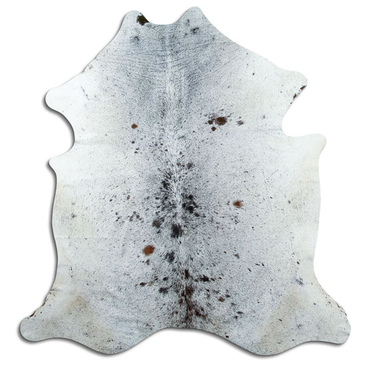 Salt & Pepper Kuhfell, ca. 170 × 170 cm, von oben fotografiert: genau das Fell, das Sie erhalten