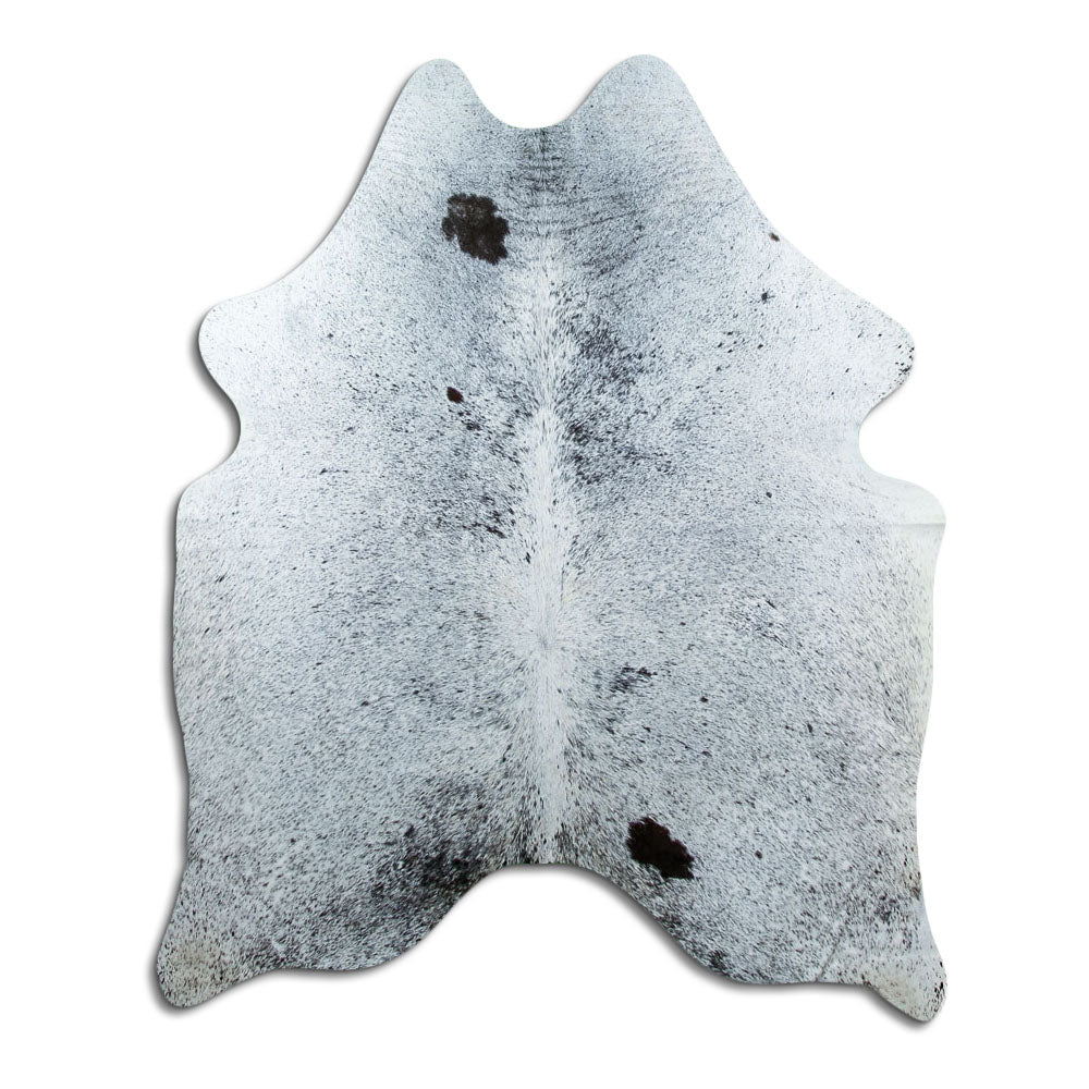 Salt & Pepper Kuhfell, ca. 180 × 150 cm, von oben fotografiert: genau das Fell, das Sie erhalten