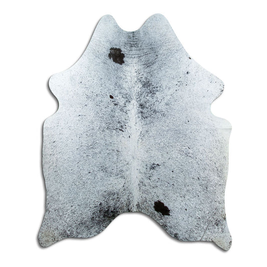 Salt & Pepper Kuhfell, ca. 180 × 150 cm, von oben fotografiert: genau das Fell, das Sie erhalten