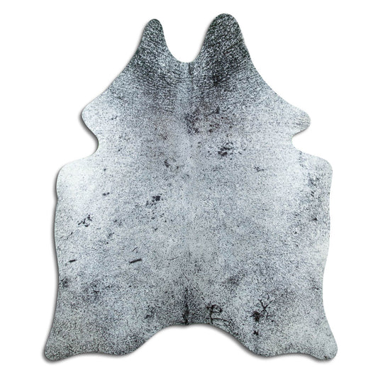 Salt & Pepper Kuhfell, ca. 190 × 160 cm, von oben fotografiert: genau das Fell, das Sie erhalten
