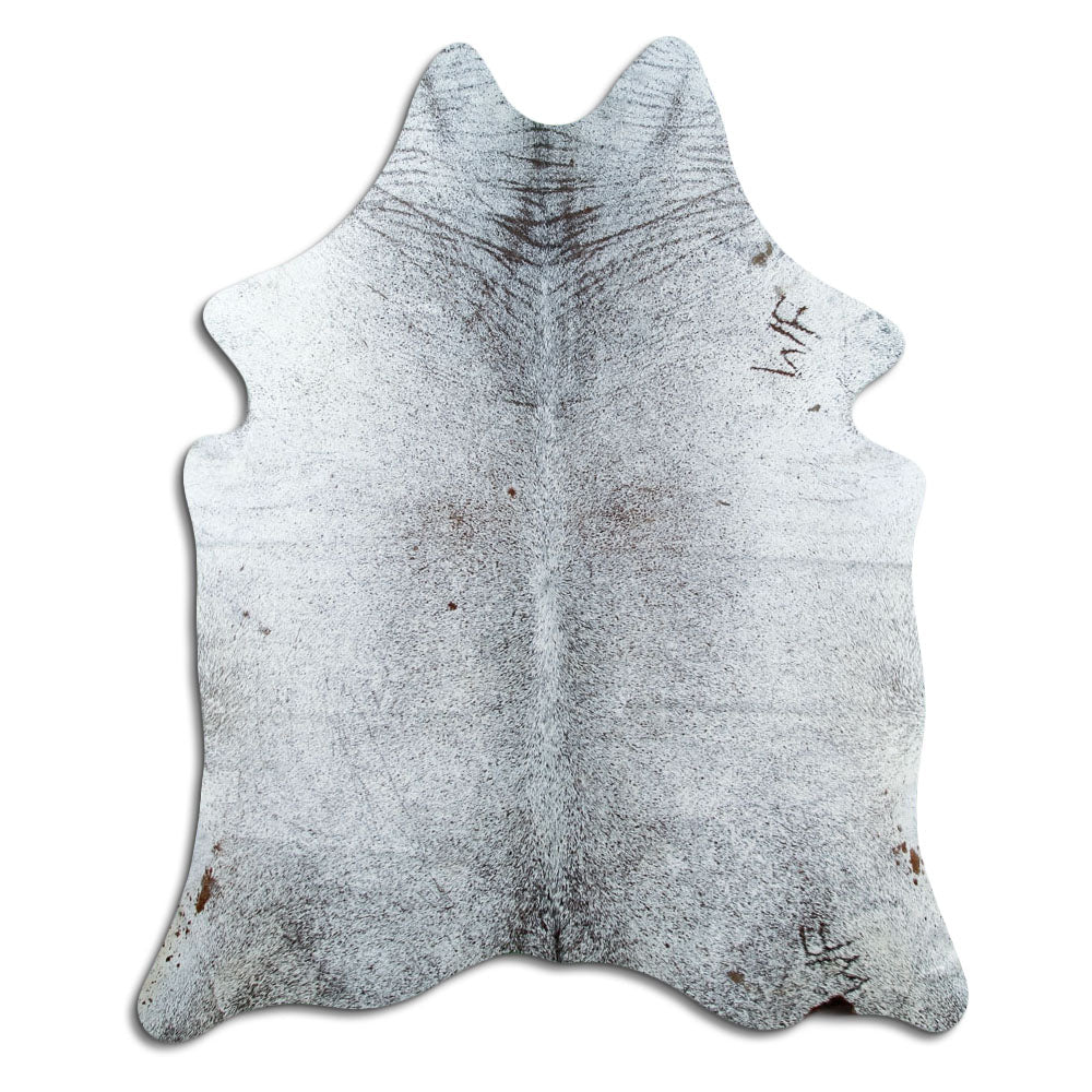 Salt & Pepper Kuhfell, ca. 180 × 150 cm, von oben fotografiert: genau das Fell, das Sie erhalten