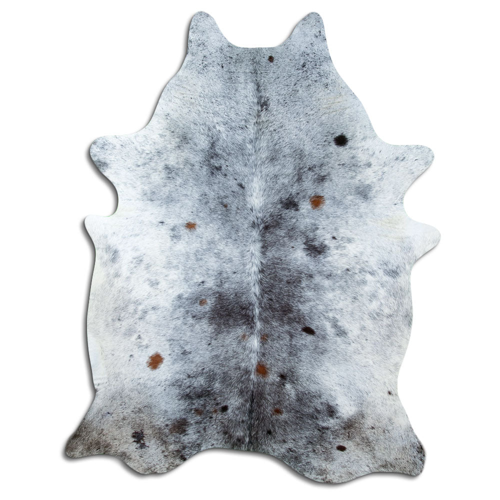 Salt & Pepper Kuhfell, ca. 240 × 180 cm, von oben fotografiert: genau das Fell, das Sie erhalten