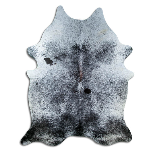 Salt & Pepper Kuhfell, ca. 220 × 170 cm, von oben fotografiert: genau das Fell, das Sie erhalten