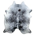 Salt & Pepper Kuhfell, ca. 210 × 180 cm, von oben fotografiert: genau das Fell, das Sie erhalten