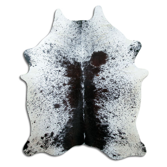 Salt & Pepper Kuhfell, ca. 210 × 170 cm, von oben fotografiert: genau das Fell, das Sie erhalten