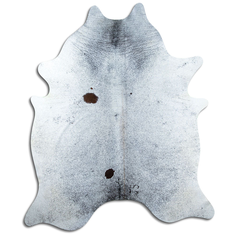 Salt & Pepper Kuhfell, ca. 240 × 200 cm, von oben fotografiert: genau das Fell, das Sie erhalten