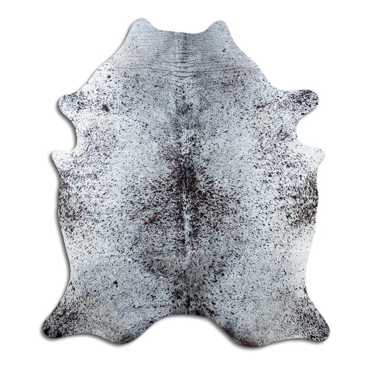 Salt & Pepper Kuhfell, ca. 200 × 170 cm, von oben fotografiert: genau das Fell, das Sie erhalten