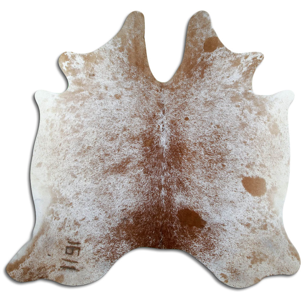 Salt & Pepper Kuhfell, ca. 160 × 170 cm, von oben fotografiert: genau das Fell, das Sie erhalten