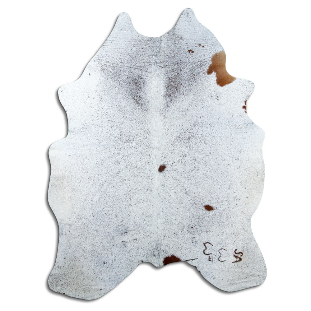 Salt & Pepper Kuhfell, ca. 210 × 160 cm, von oben fotografiert: genau das Fell, das Sie erhalten
