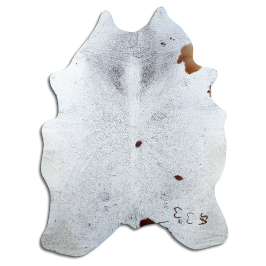 Salt & Pepper Kuhfell, ca. 210 × 160 cm, von oben fotografiert: genau das Fell, das Sie erhalten