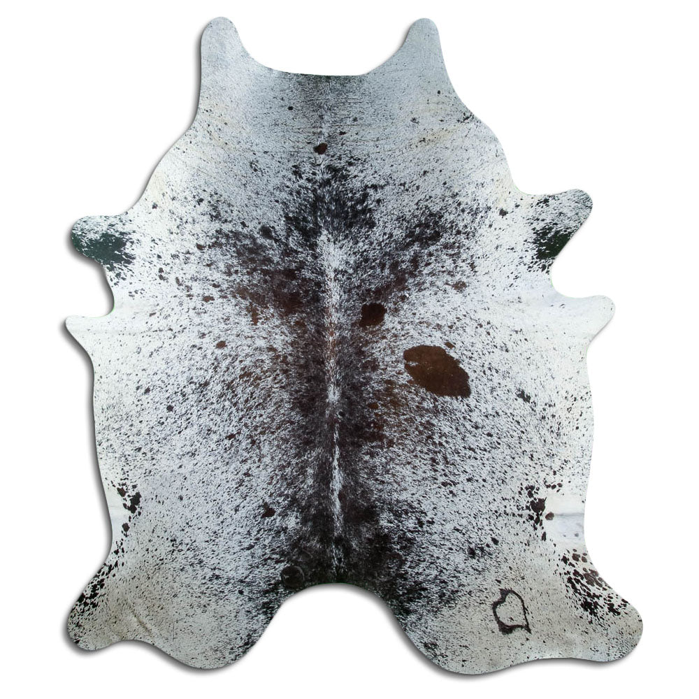 Salt & Pepper Kuhfell, ca. 220 × 190 cm, von oben fotografiert: genau das Fell, das Sie erhalten