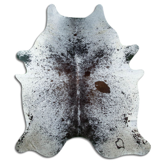 Salt & Pepper Kuhfell, ca. 220 × 190 cm, von oben fotografiert: genau das Fell, das Sie erhalten