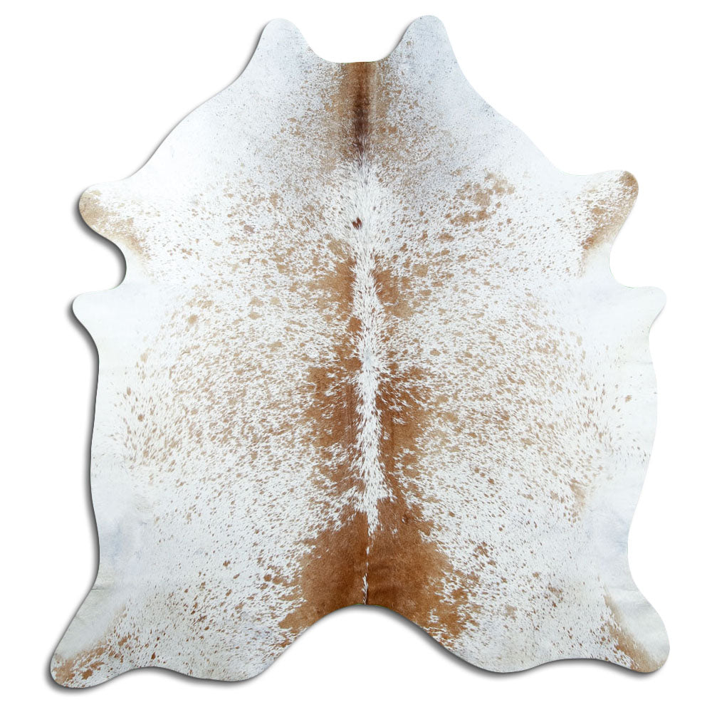 Salt & Pepper Kuhfell, ca. 200 × 190 cm, von oben fotografiert: genau das Fell, das Sie erhalten