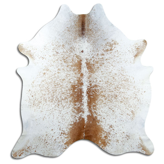 Salt & Pepper Kuhfell, ca. 200 × 190 cm, von oben fotografiert: genau das Fell, das Sie erhalten