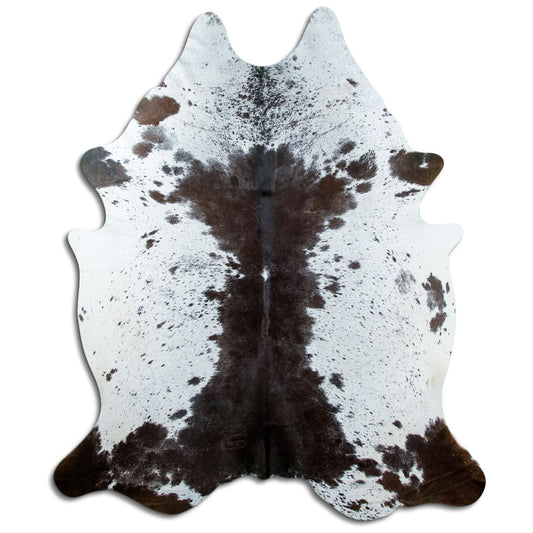 Salt & Pepper Kuhfell, ca. 230 × 190 cm, von oben fotografiert: genau das Fell, das Sie erhalten