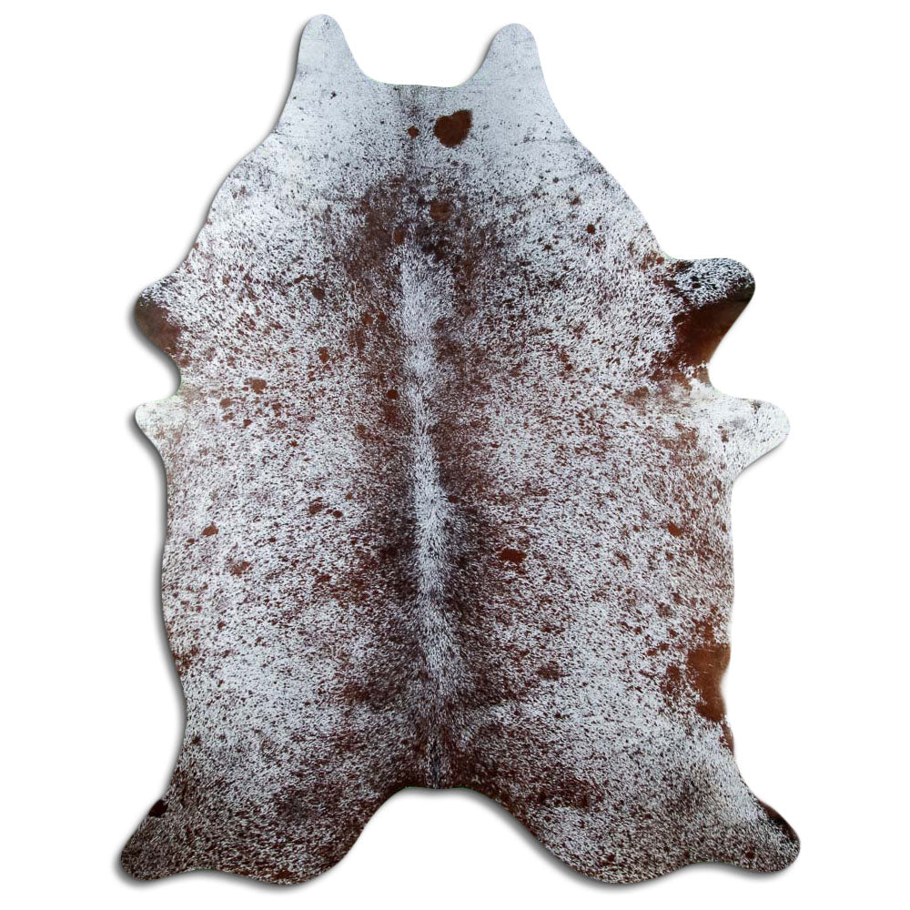 Salt & Pepper Kuhfell, ca. 230 × 180 cm, von oben fotografiert: genau das Fell, das Sie erhalten