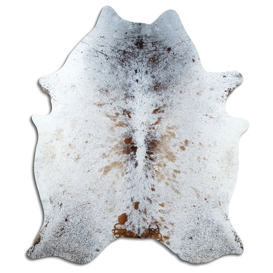 Salt & Pepper Kuhfell, ca. 220 × 180 cm, von oben fotografiert: genau das Fell, das Sie erhalten