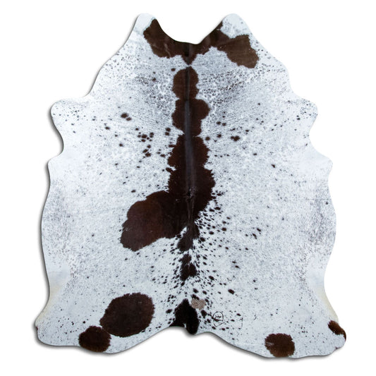 Salt & Pepper Kuhfell, ca. 210 × 190 cm, von oben fotografiert: genau das Fell, das Sie erhalten