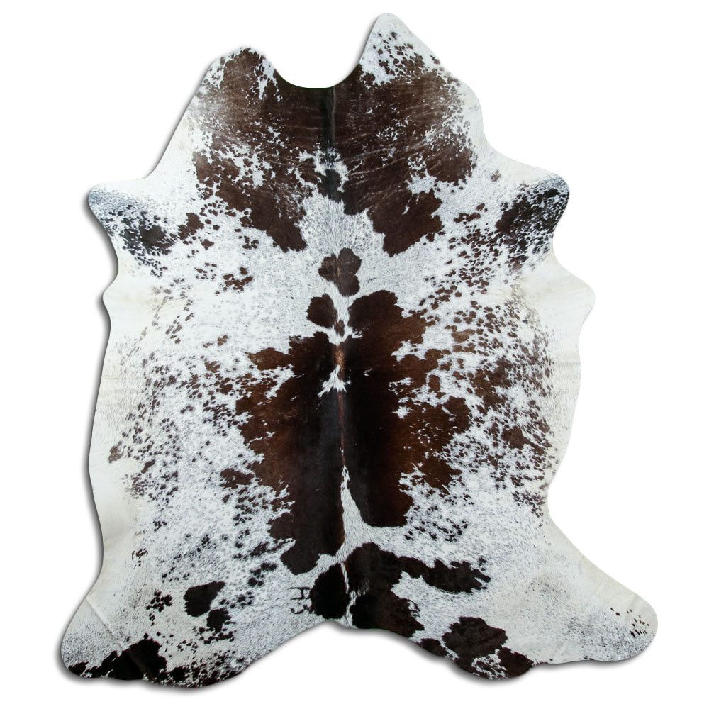 Salt & Pepper Kuhfell, ca. 210 × 180 cm, von oben fotografiert: genau das Fell, das Sie erhalten