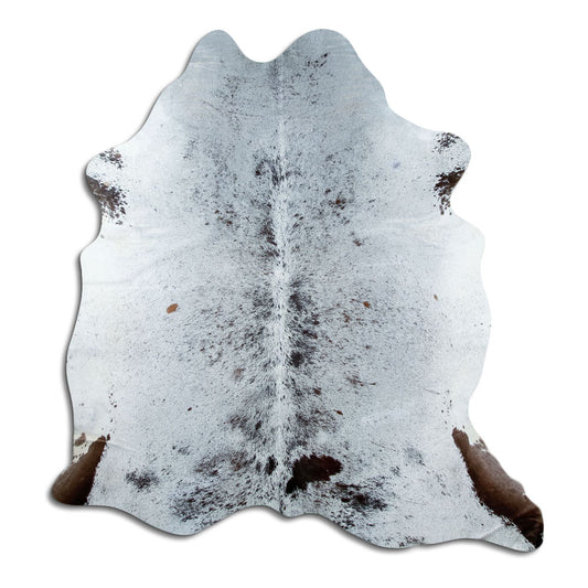 Salt & Pepper Kuhfell, ca. 210 × 200 cm, von oben fotografiert: genau das Fell, das Sie erhalten