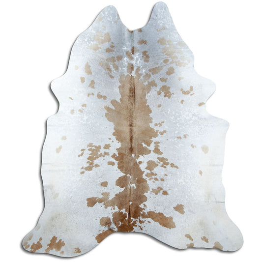 Salt & Pepper Kuhfell, ca. 230 × 200 cm, von oben fotografiert: genau das Fell, das Sie erhalten