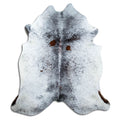 Salt & Pepper Kuhfell, ca. 210 × 190 cm, von oben fotografiert: genau das Fell, das Sie erhalten