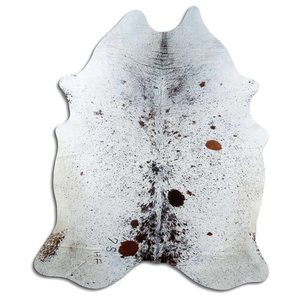 Salt & Pepper Kuhfell, ca. 240 × 200 cm, von oben fotografiert: genau das Fell, das Sie erhalten