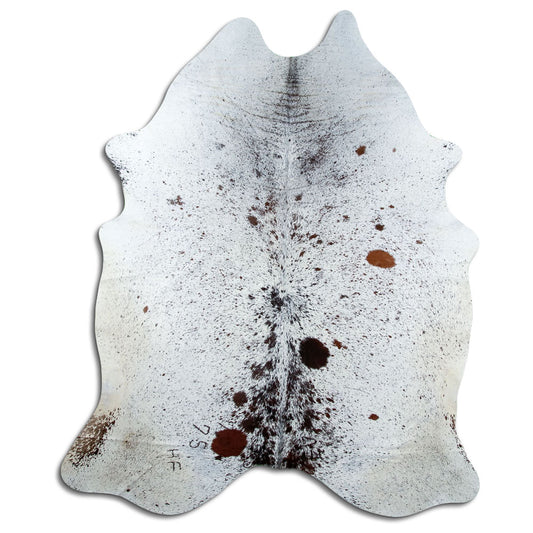 Salt & Pepper Kuhfell, ca. 240 × 200 cm, von oben fotografiert: genau das Fell, das Sie erhalten