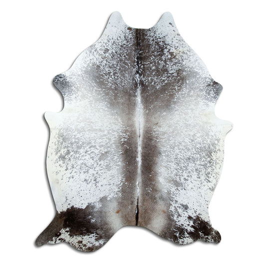 Salt & Pepper Kuhfell, ca. 210 × 160 cm, von oben fotografiert: genau das Fell, das Sie erhalten