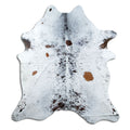 Salt & Pepper Kuhfell, ca. 220 × 200 cm, von oben fotografiert: genau das Fell, das Sie erhalten