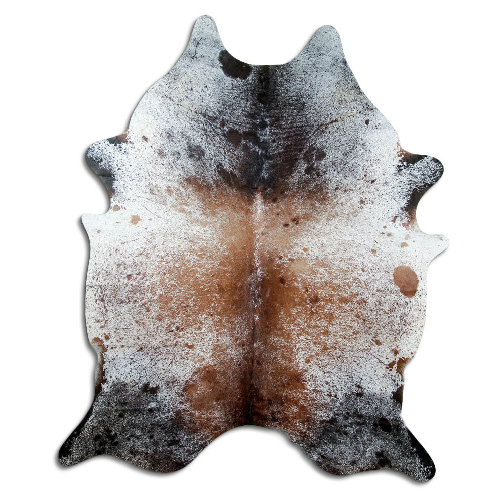 Salt & Pepper Kuhfell, ca. 230 × 190 cm, von oben fotografiert: genau das Fell, das Sie erhalten